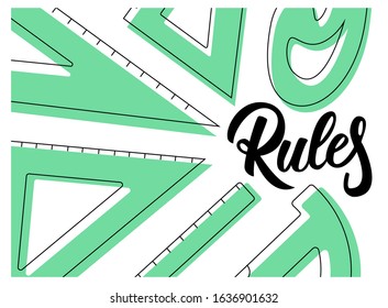 School rules set. Drawing isolated on a white background.