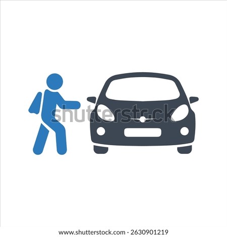 School run icon. Vector and glyph