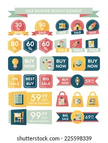 School sale banner design flat background set, eps10