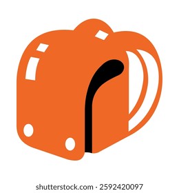 School satchel design icon emoticon. Vector illustration on white background of school satchel.