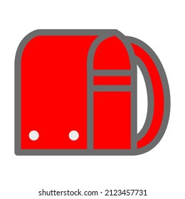 School satchel icon flat isolated on white background