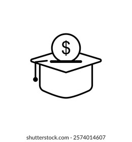 school savings icon, simple flat style, vector illustration symbol sign logo template pictogram, for ui or ux isolated on white for mobile app, editable	