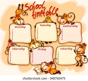 school schedule for 2016  with the  monkey

