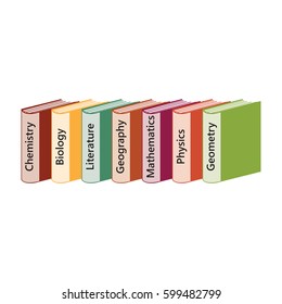 School schedule book lessons on the white background