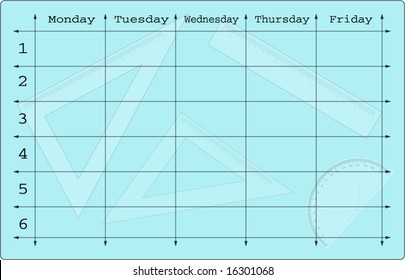 school scheduler with mathematical equipments