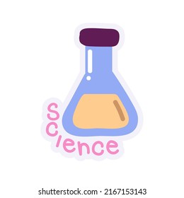 school science flask icon isolated