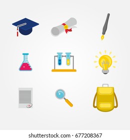 School Science Knowledge Infographic. Educational Poster Template Design Vector Illustration
