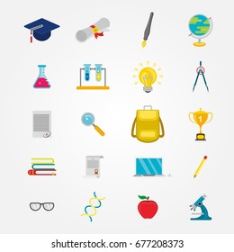 School Science Knowledge Infographic. Educational Poster Template Design Vector Illustration
