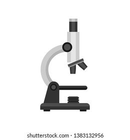 School or science laboratory microscope vector illustration. Equipment for research and experiment. Single isolated object