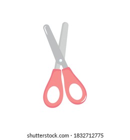 school scissors icon over white background, flat style, vector illustration