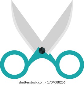 School scissors, illustration, vector on white background