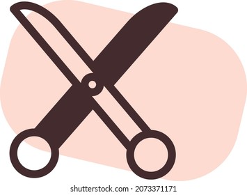 School scissors, illustration, vector, on a white background.