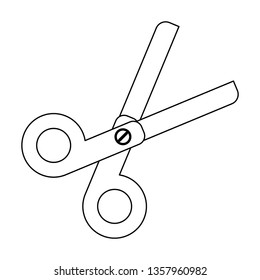 School scissors utensil isolated in black and white
