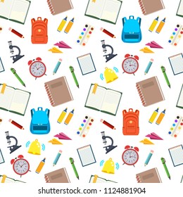 School. Seamless background. Vector illustration.