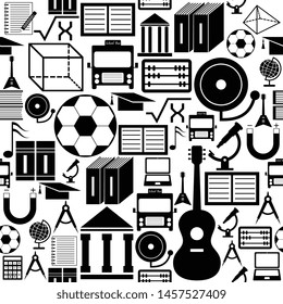 school seamless pattern background icon.