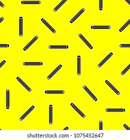 School seamless pattern of black stylized colored pencils. Can be used for decor of school accessories, packaging, fabrics.Vector illustration.