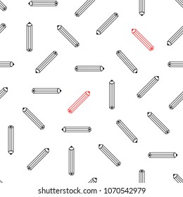 School seamless pattern of bright contour stylized  pencils. Can be used for decor of school accessories, packaging.Vector illustration.