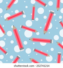 School Seamless pattern with pencils. Kids background.