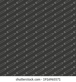 School seamless pattern with pencils linear icons. School education, simple background. Texture for stationery, school supplies, notebooks, books, digital paper. Vector illustration. Chalk drawing