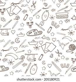 School seamless pattern. Vector elements of creativity