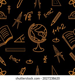 school, seamless pattern, vector illustration