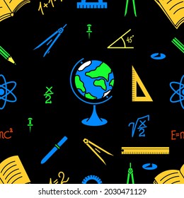 School, seamless pattern, vector illustration