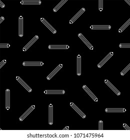 School seamless pattern of white stylized colored pencils. Can be used for decor of school accessories, packaging, fabrics.Vector illustration.