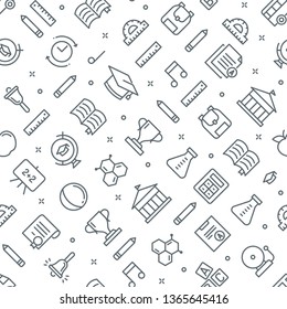 School Seamless Vector Pattern. Learning Texture Background.