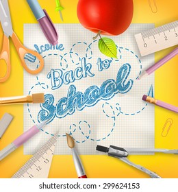 School season invitation template. EPS 10 vector file included