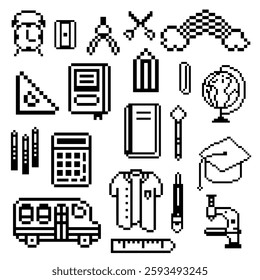 school set bundle pixel art
