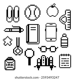 school set bundle pixel art
