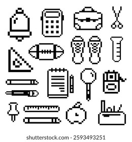 school set bundle pixel art