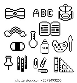 school set bundle pixel art