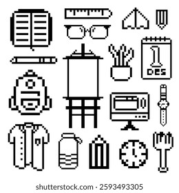 school set bundle pixel art