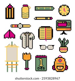 school set bundle pixel art