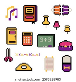 school set bundle pixel art