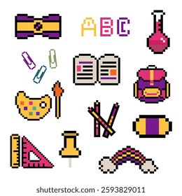 school set bundle pixel art