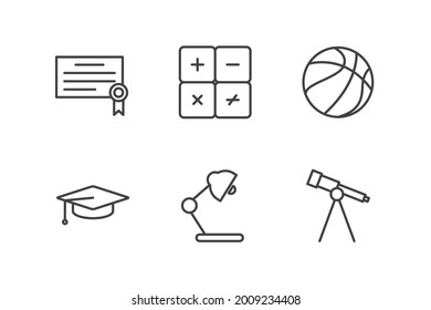 school set icon, isolated school set sign icon, vector illustration