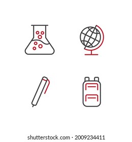 icono conjunto de escuela, icono de signo de conjunto de escuela aislado, ilustración vectorial