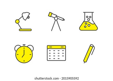 school set icon, isolated school set sign icon, vector illustration