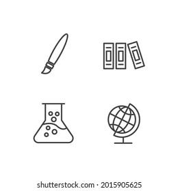 school set icon, isolated school set sign icon, vector illustration