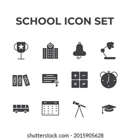 Schulset-Symbol, einzelne Schule-Set-Symbol, Vektorgrafik