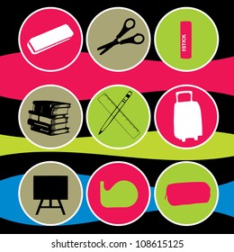 school set, school icons,