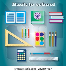 School set on abstract ble background