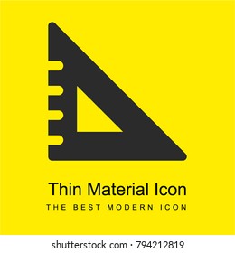 School set square bright yellow material minimal icon or logo design