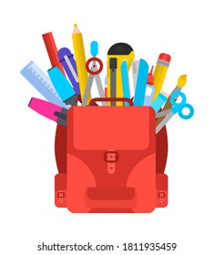 School set. Study supplies: Briefcase, pencil and eraser. Ruler and pen. Kepler and strong