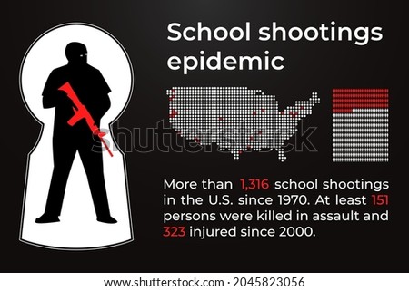 School shootings infographics template vector
