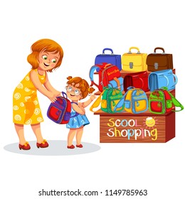 School shopping colorful poster