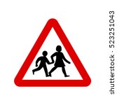 School Sign, UK children sign. School crossing