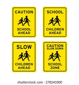School Sign Vector Set
